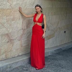 Shona Joy hibiscus cut out Dress